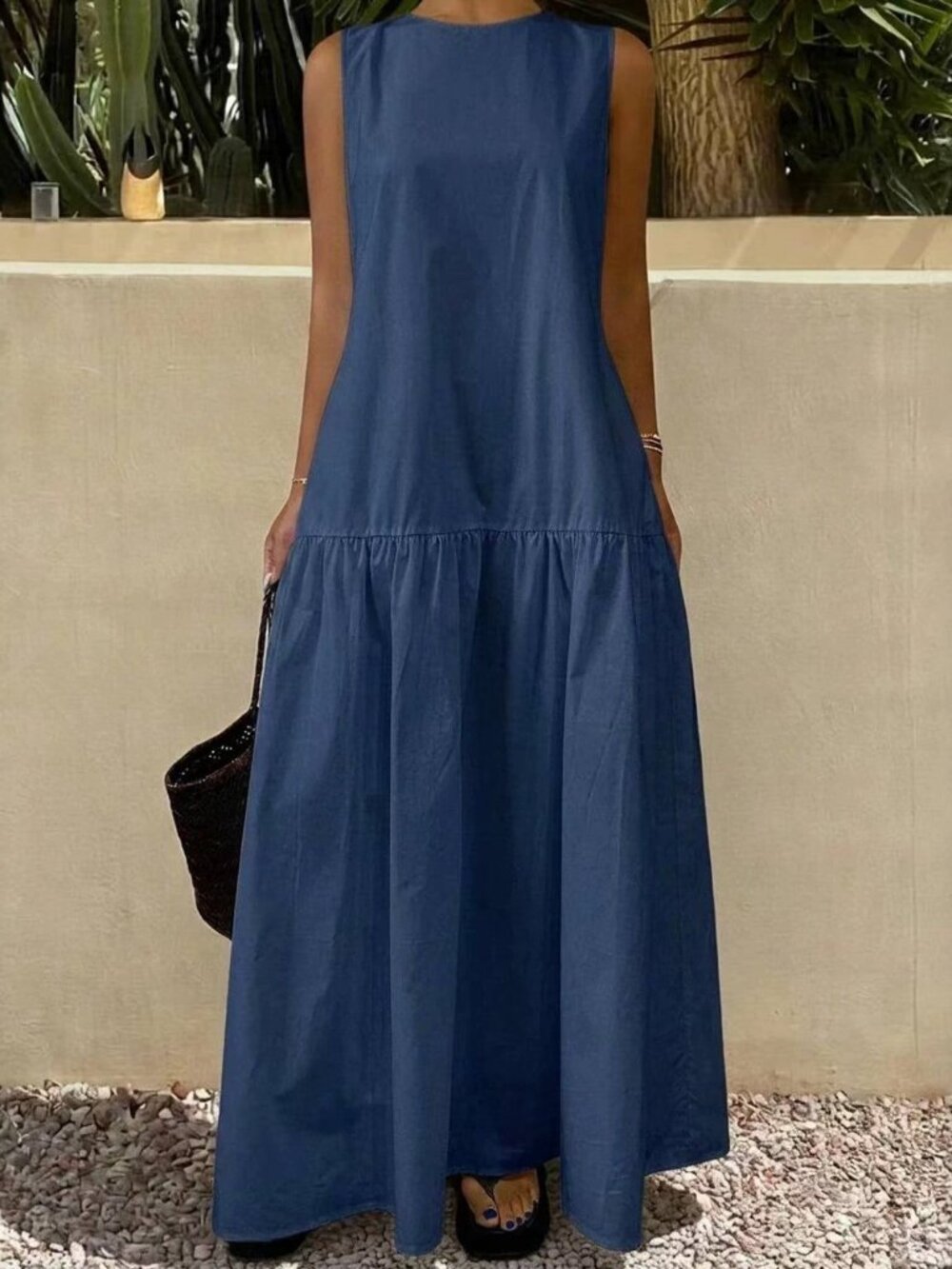 Women’s Sleeveless Patchwork Maxi Dress